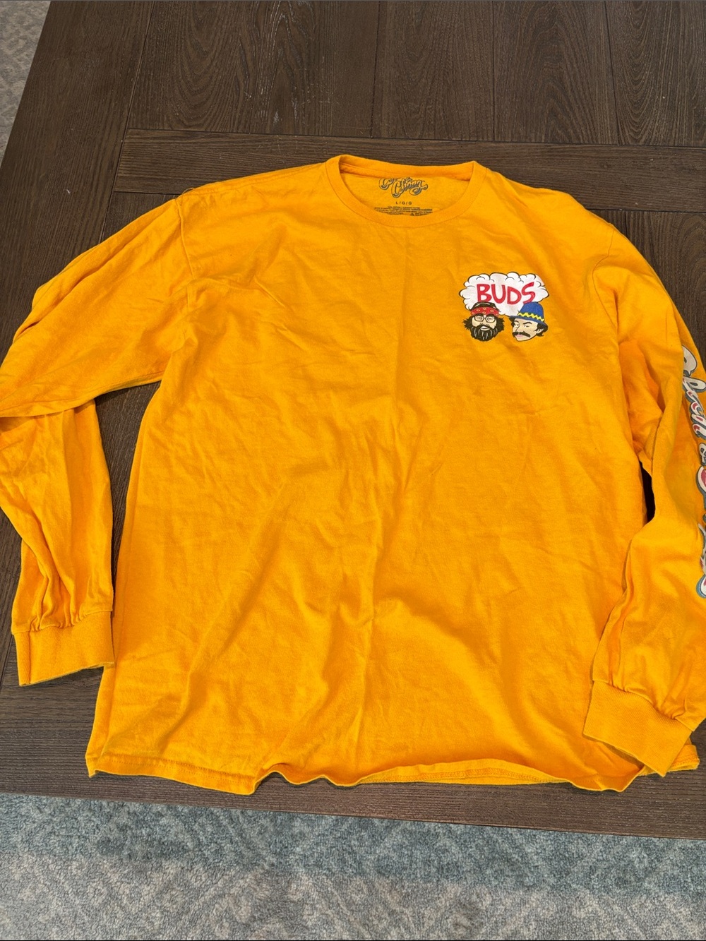 Men's Long Sleeve Graphic Tee - Bright Yellow